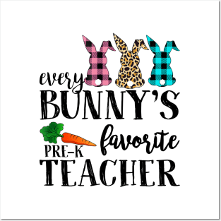 Every Bunny's Favorite Pre-K Teacher Leopard Buffalo Bunny Easter Day Posters and Art